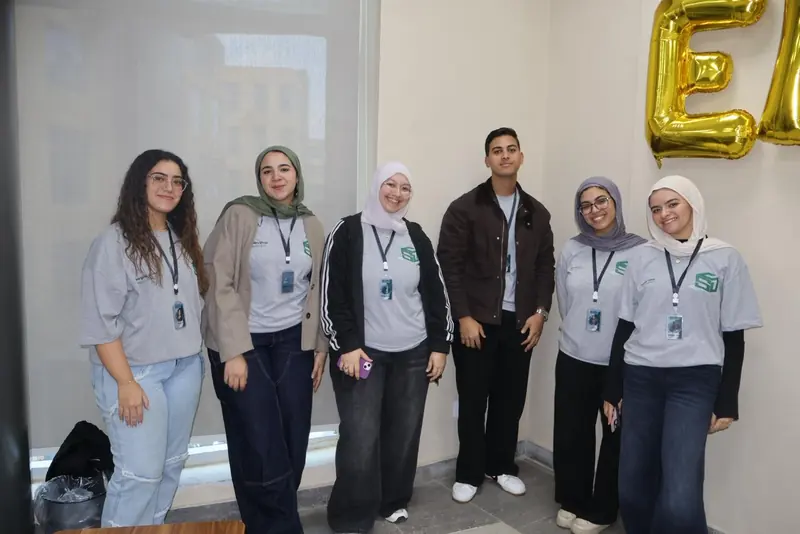The organizing team in EMSA-BUC uniform lined up against the wall